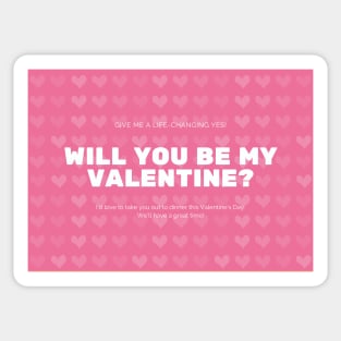 Will You Be My Valentine?- Valentines Day Card Sticker